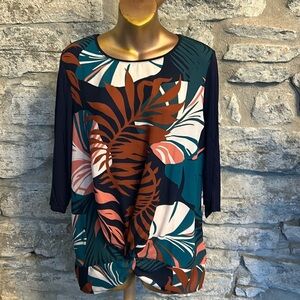 Tropical Mixed media top